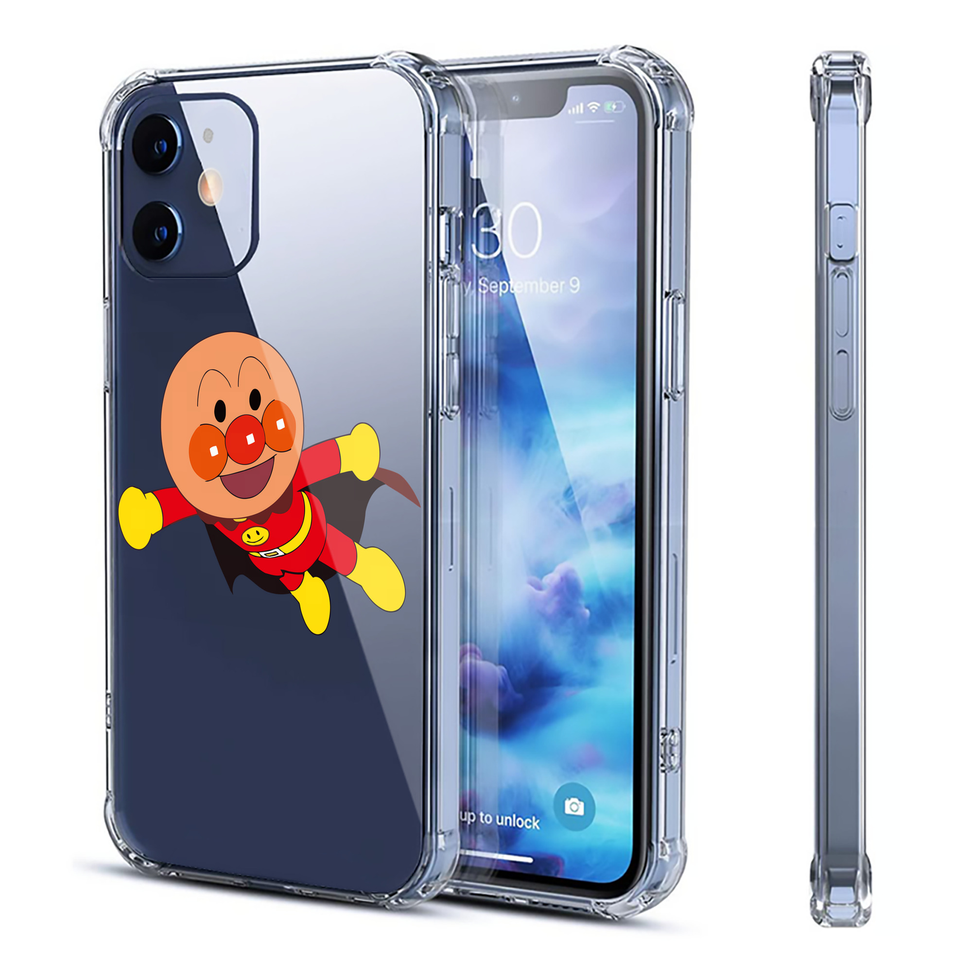 （画像用） アンパンマン Anpanman 【iPhone 12シリーズ対応】透明スマホケース（クリアソフトケース）